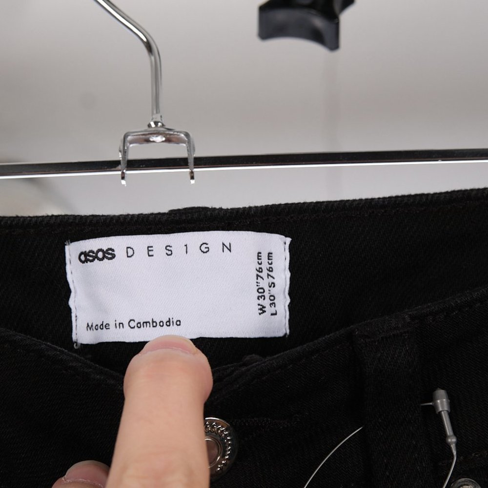 Asos Design Black 100% Cotton Denim Slim Skinny Jeans NWOT - Picture 4 of 7